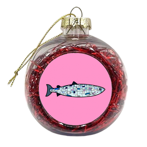 Big Fish On Pink - xmas bauble by Adam Regester