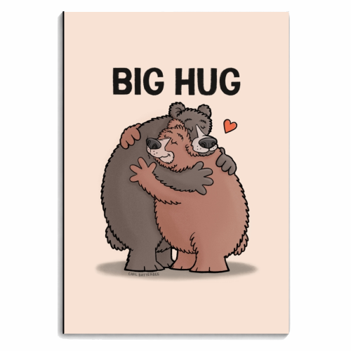 Big Hug - personalised A4, A5, A6 notebook by Carl Batterbee
