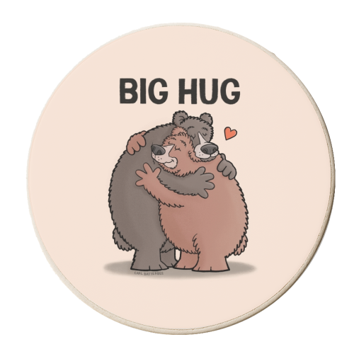 Big Hug - personalised beer coaster by Carl Batterbee