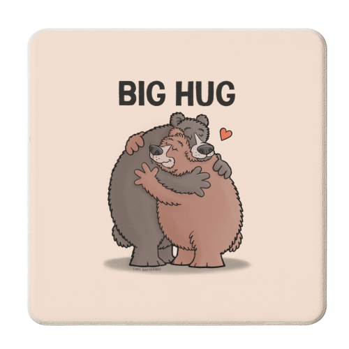 Big Hug - personalised beer coaster by Carl Batterbee