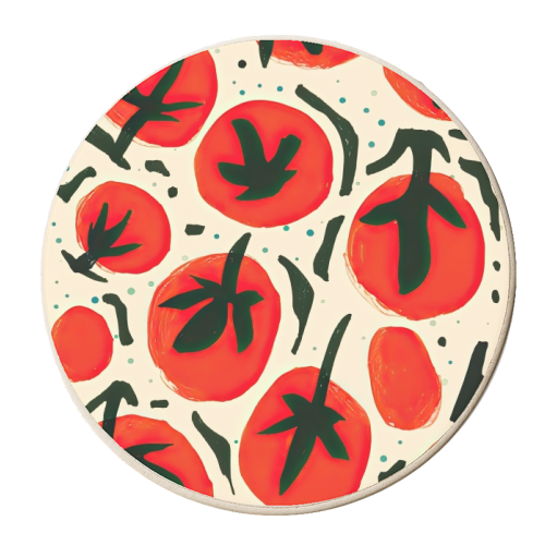 Big Red Tomatos - personalised beer coaster by Move Studio