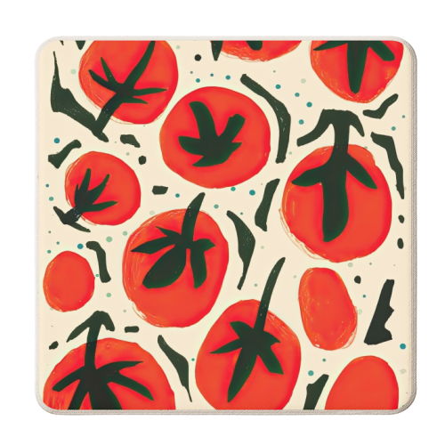 Big Red Tomatos - personalised beer coaster by Move Studio