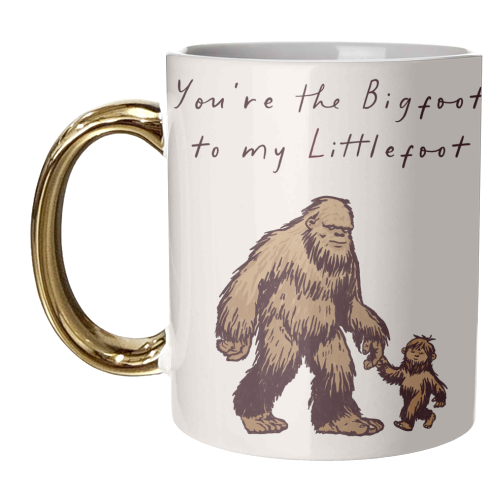 Bigfoot Littlefoot Artwork - unique mug by Lisa Wardle