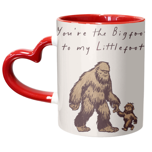 Bigfoot Littlefoot Artwork - unique mug by Lisa Wardle