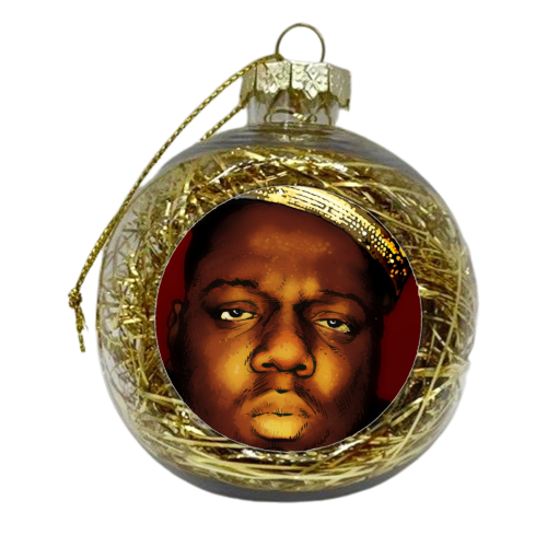 Biggie Smalls aka Notorious B.I.G - xmas bauble by Dan Avenell