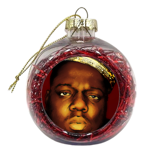 Biggie Smalls aka Notorious B.I.G - xmas bauble by Dan Avenell