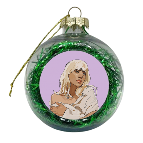Billie Eilish Collection - xmas bauble by Catherine Critchley.