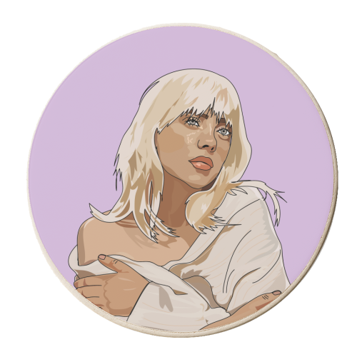 Billie Eilish Collection - personalised beer coaster by Catherine Critchley.
