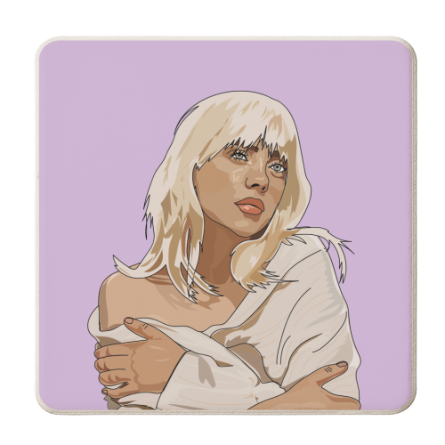 Billie Eilish Collection - personalised beer coaster by Catherine Critchley.