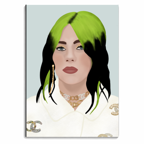 Billie Eilish Portrait - personalised A4, A5, A6 notebook by Rock and Rose Creative