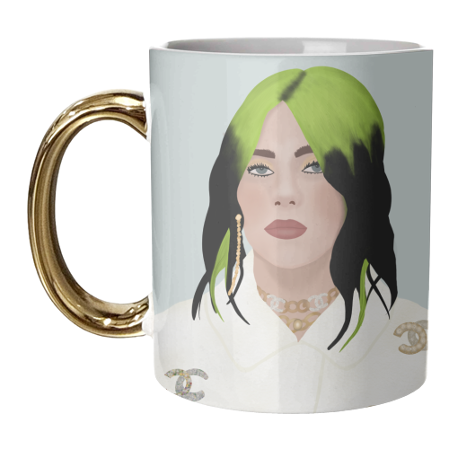 Billie Eilish Portrait - unique mug by Rock and Rose Creative