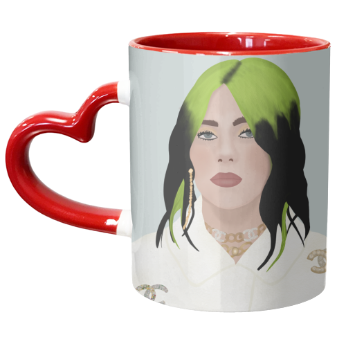 Billie Eilish Portrait - unique mug by Rock and Rose Creative
