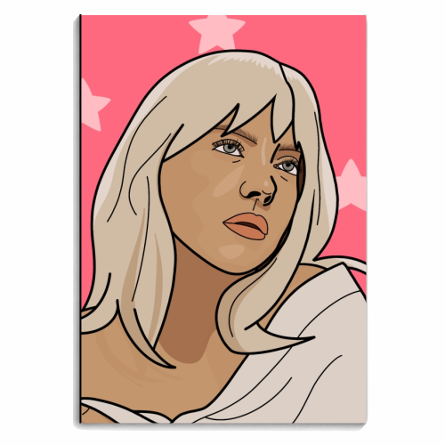 Billie eilish star print - personalised A4, A5, A6 notebook by The Girl Next Draw