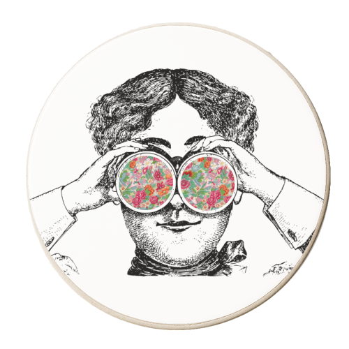 Binoculars - personalised beer coaster by The 13 Prints