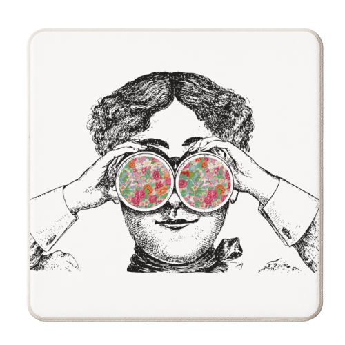 Binoculars - personalised beer coaster by The 13 Prints