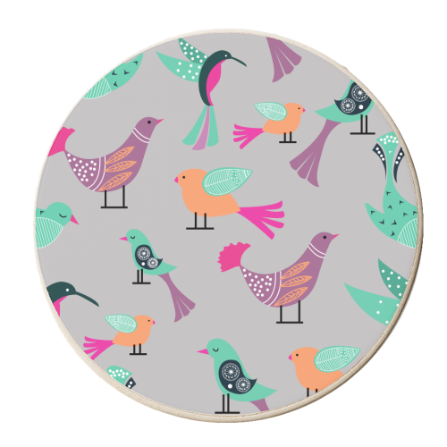 Birds Pattern - personalised beer coaster by Uma Prabhakar Gokhale