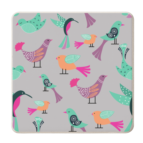 Birds Pattern - personalised beer coaster by Uma Prabhakar Gokhale