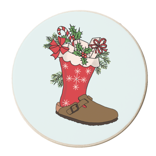 Birkenstocking - personalised beer coaster by Claire Rook