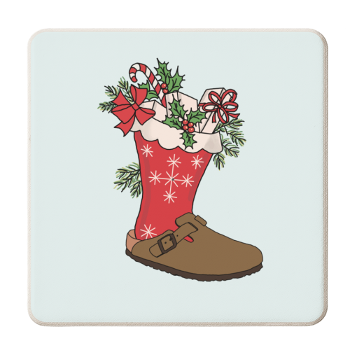 Birkenstocking - personalised beer coaster by Claire Rook