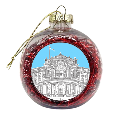 Birmingham Art Galley and Museum, UK, (pale blue version) - xmas bauble by Adam Regester