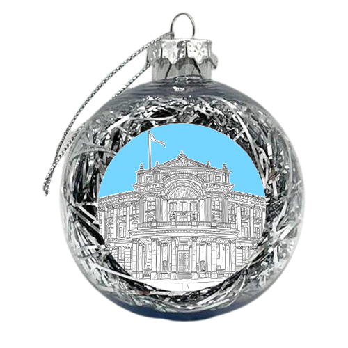 Birmingham Art Galley and Museum, UK, (pale blue version) - xmas bauble by Adam Regester