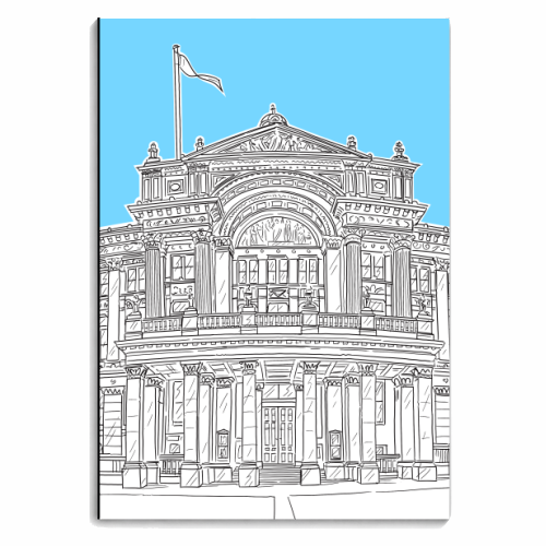 Birmingham Art Galley and Museum, UK, (pale blue version) - personalised A4, A5, A6 notebook by Adam Regester