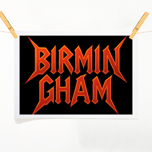 Birmingham - Birthplace of Heavy Metal - A1 - A4 art print by Ms Doodle