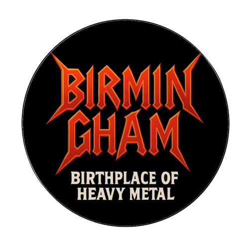 Birmingham - Birthplace of Heavy Metal - Circle Sticker by Ms Doodle