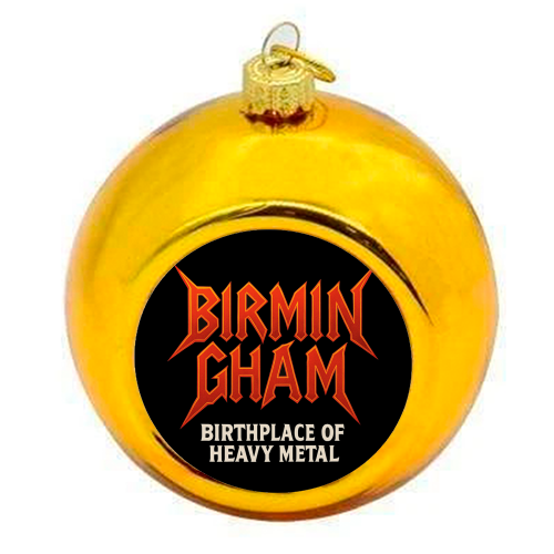 Birmingham - Birthplace of Heavy Metal - colourful christmas bauble by Ms Doodle
