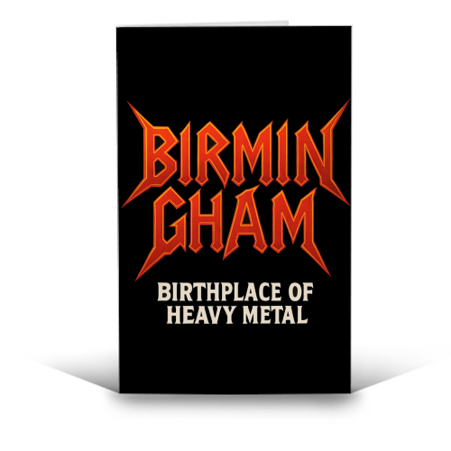 Birmingham - Birthplace of Heavy Metal - funny greeting card by Ms Doodle