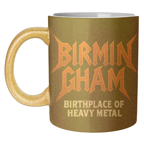 Birmingham - Birthplace of Heavy Metal - unique mug by Ms Doodle