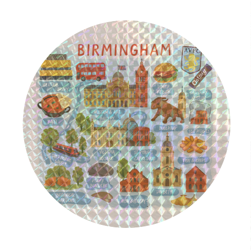 Birmingham City Map! - Circle Sticker by The Yellow Box