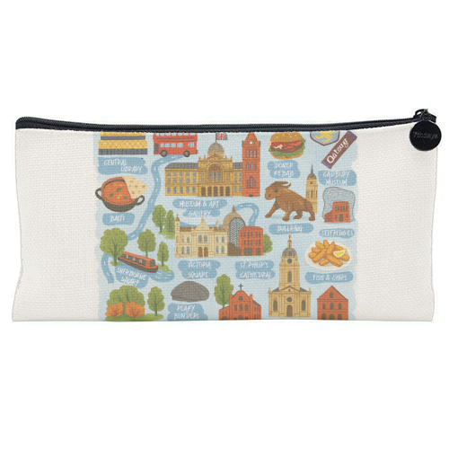 Birmingham City Map! - flat pencil case by The Yellow Box