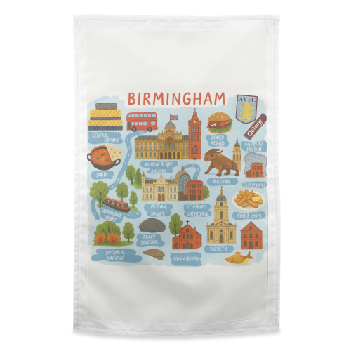 Birmingham City Map! - funny tea towel by The Yellow Box