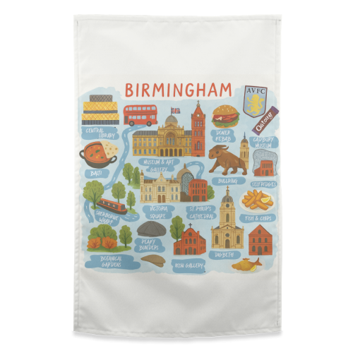 Birmingham City Map! - funny tea towel by The Yellow Box