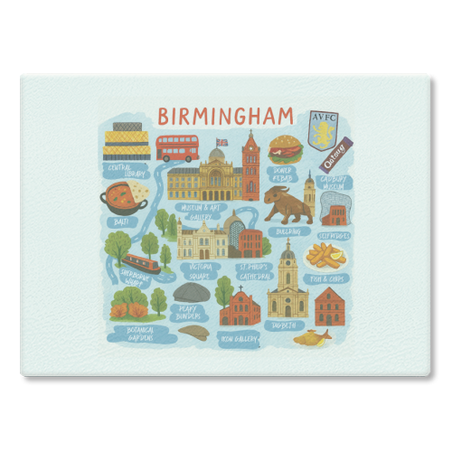 Birmingham City Map! - glass chopping board by The Yellow Box