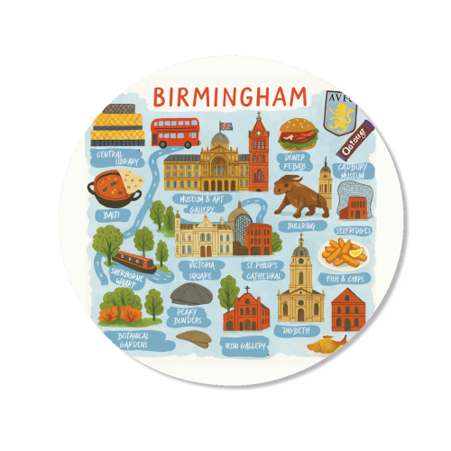 Birmingham City Map! - Magnet by The Yellow Box