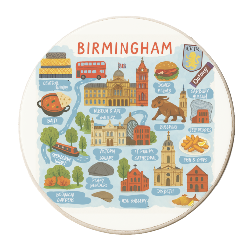 Birmingham City Map! - personalised beer coaster by The Yellow Box