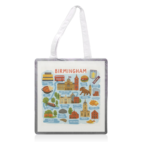 Birmingham City Map! - printed canvas tote bag by The Yellow Box