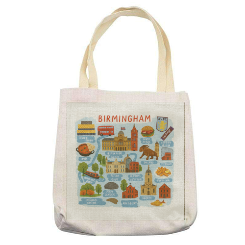Birmingham City Map! - printed canvas tote bag by The Yellow Box