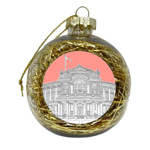 Birmingham Museum & Art Gallery (coral pink version) - xmas bauble by Adam Regester