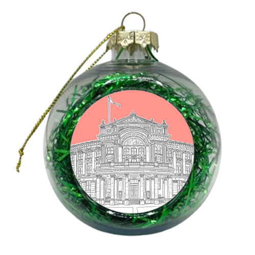 Birmingham Museum & Art Gallery (coral pink version) - xmas bauble by Adam Regester