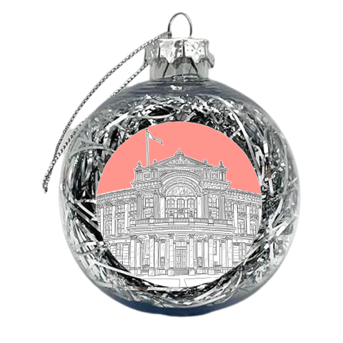 Birmingham Museum & Art Gallery (coral pink version) - xmas bauble by Adam Regester