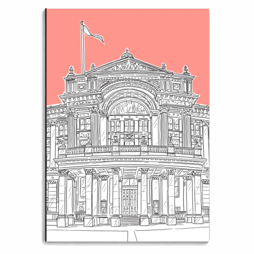 Birmingham Museum & Art Gallery (coral pink version) - personalised A4, A5, A6 notebook by Adam Regester