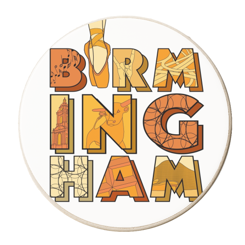 Birmingham print - personalised beer coaster by The Girl Next Draw