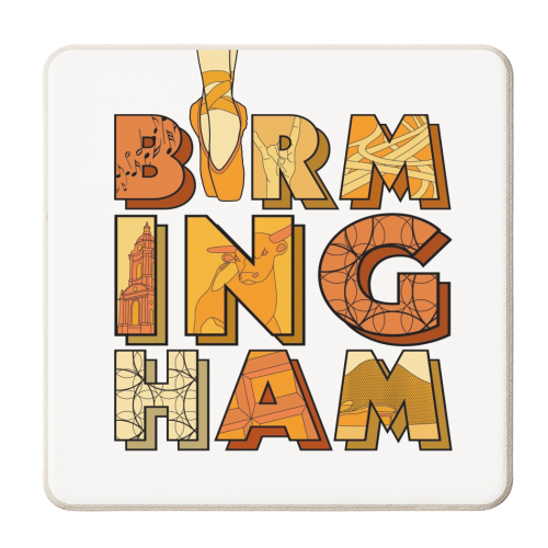 Birmingham print - personalised beer coaster by The Girl Next Draw