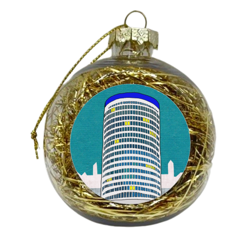Birmingham Rotunda (art work only, no words) - xmas bauble by Adele Cleaver