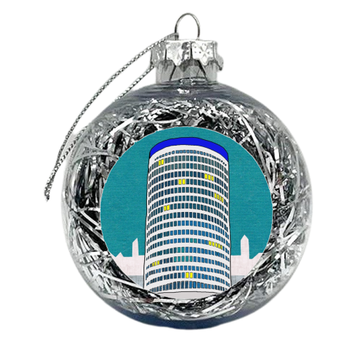 Birmingham Rotunda (art work only, no words) - xmas bauble by Adele Cleaver