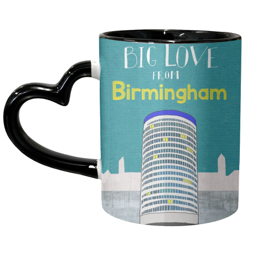 Birmingham Rotunda (with Big Love from Birmingham wording) - unique mug by Adele Cleaver