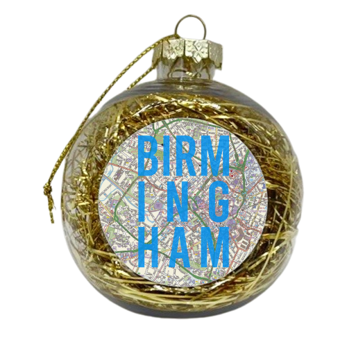 Birmingham typographic map print - xmas bauble by AP